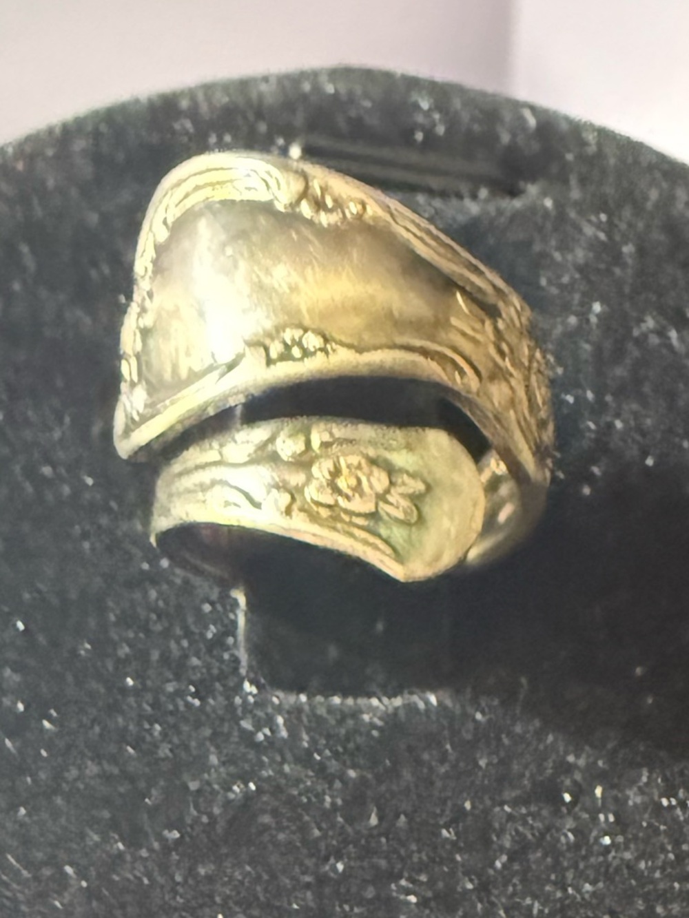 Vintage Silver-Tone Spoon Wrap Ring